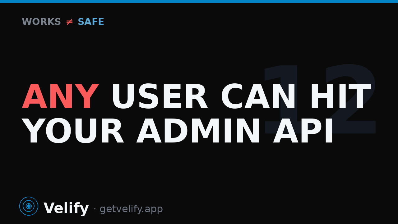 Any logged-in user can hit your admin API
