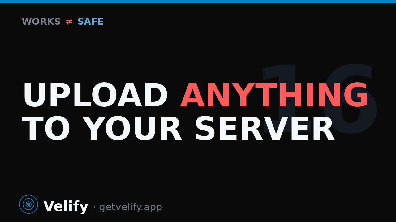 Anyone can upload anything to your server