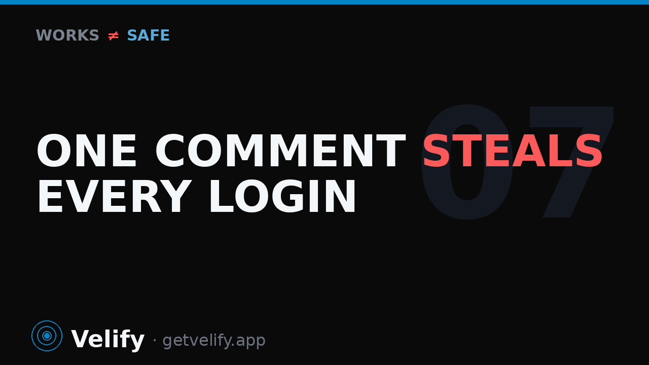 One comment that steals every login