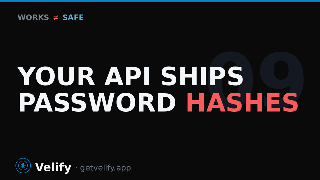 Your API is shipping password hashes to the browser